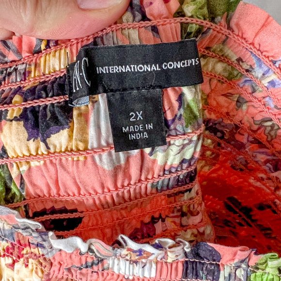 INC International Concepts Floral Maxi Dress - Pink and Green no tags - Picture 5 of 8